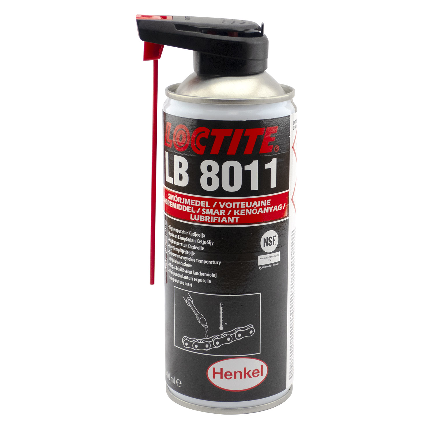 Масло-спрей высокотемпературное с пищевым допуском Loctite LB 8011, 400 мл