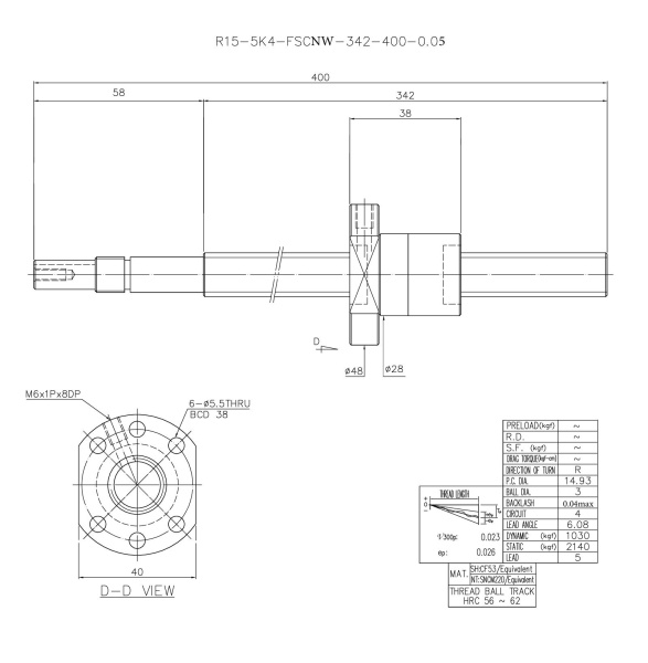RBS-R15-5K4-FSCNW-342-400-0.05_HIWIN_drawing